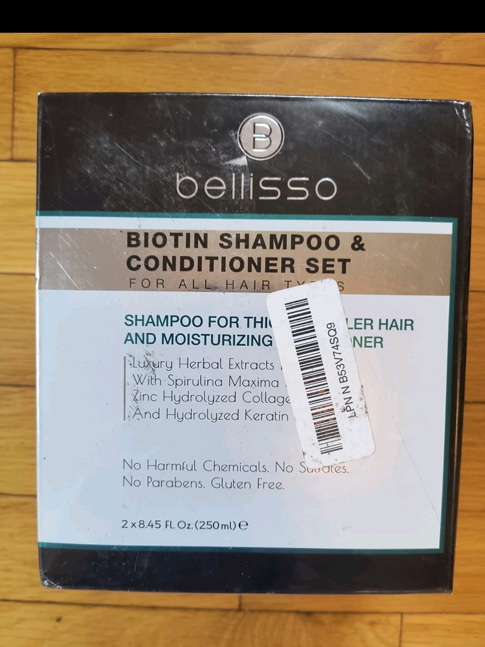 bellisso Biotin Shampoo & Conditioner Set 8.45oz Each All Hair Types Sealed